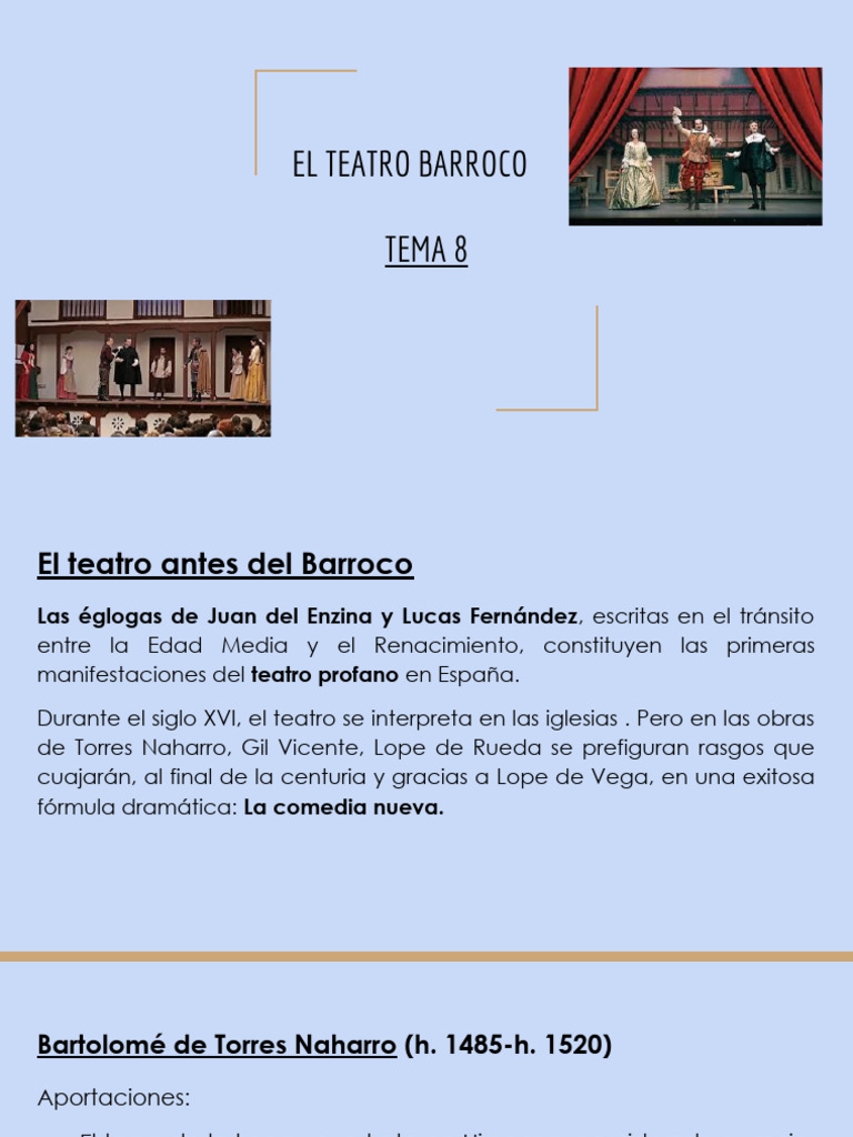 TEMA 8 El Teatro Barroco_.Pptx | PDF | Teatro | Don Juan