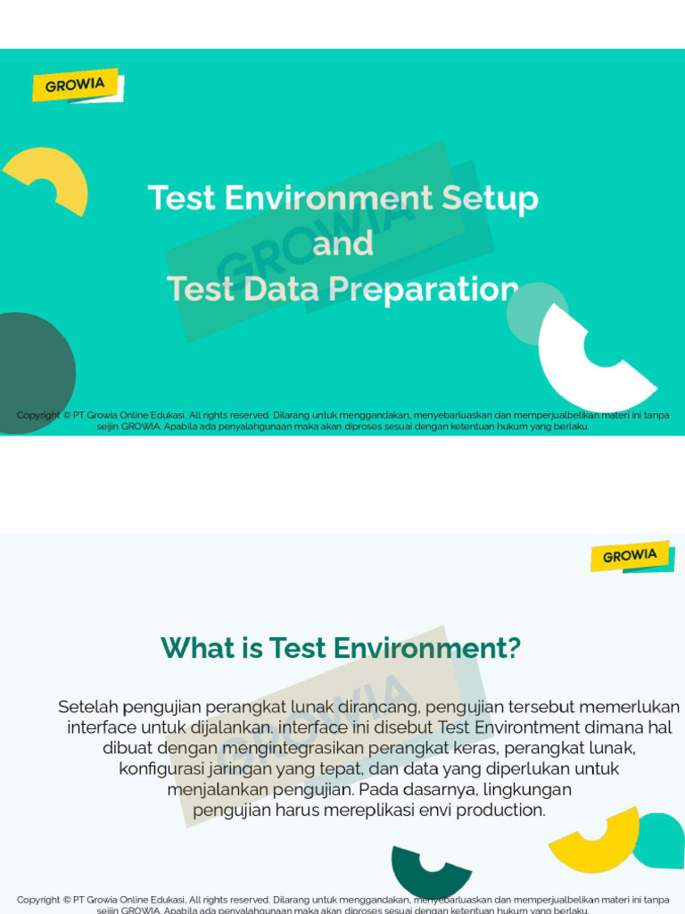 Test Environment Setup and Test Data Preparation | PDF