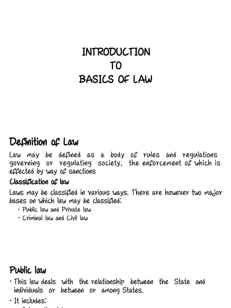 INTRODUCTION TO LAW | PDF