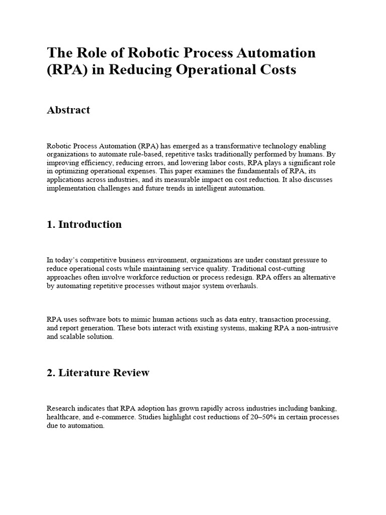 The Role of Robotic Process | PDF | Automation | Information Technology
