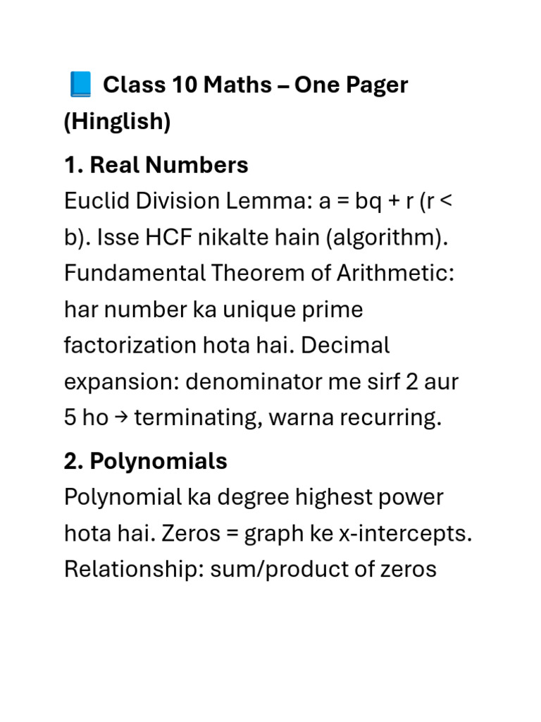 ? Class 10 Maths | PDF