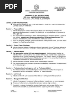 General Filing Instructions For Llcs and Professional LLCS: Pursuant To A.R.S. TITLE 29, CHAPTER 4