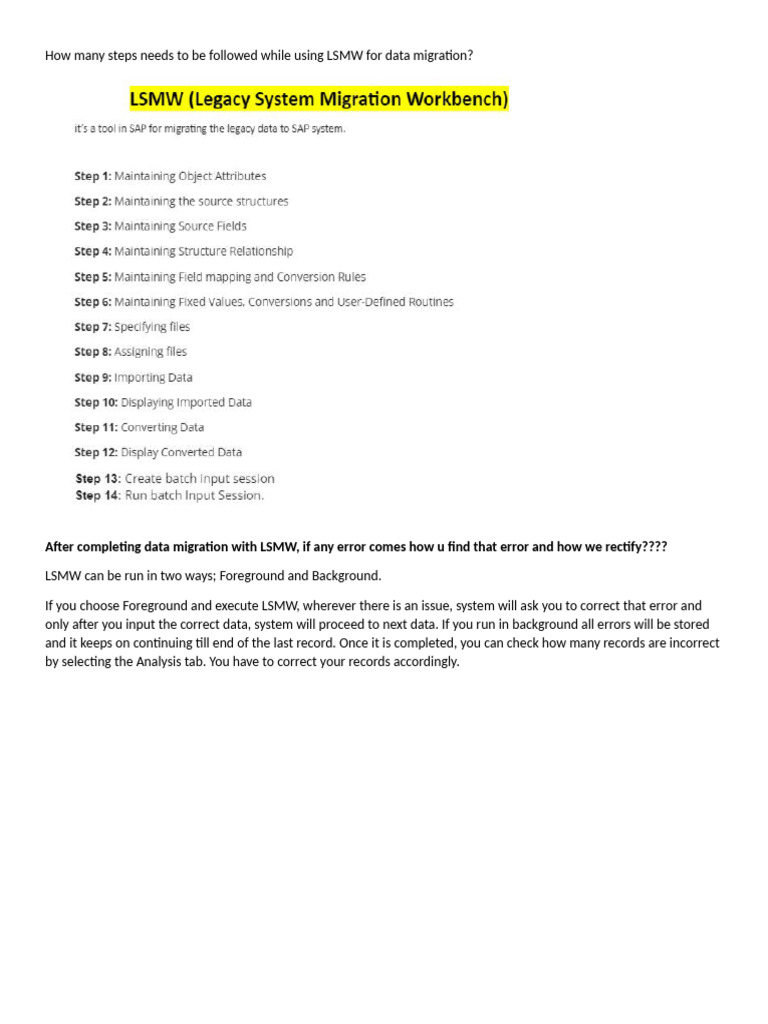 LSMW | PDF