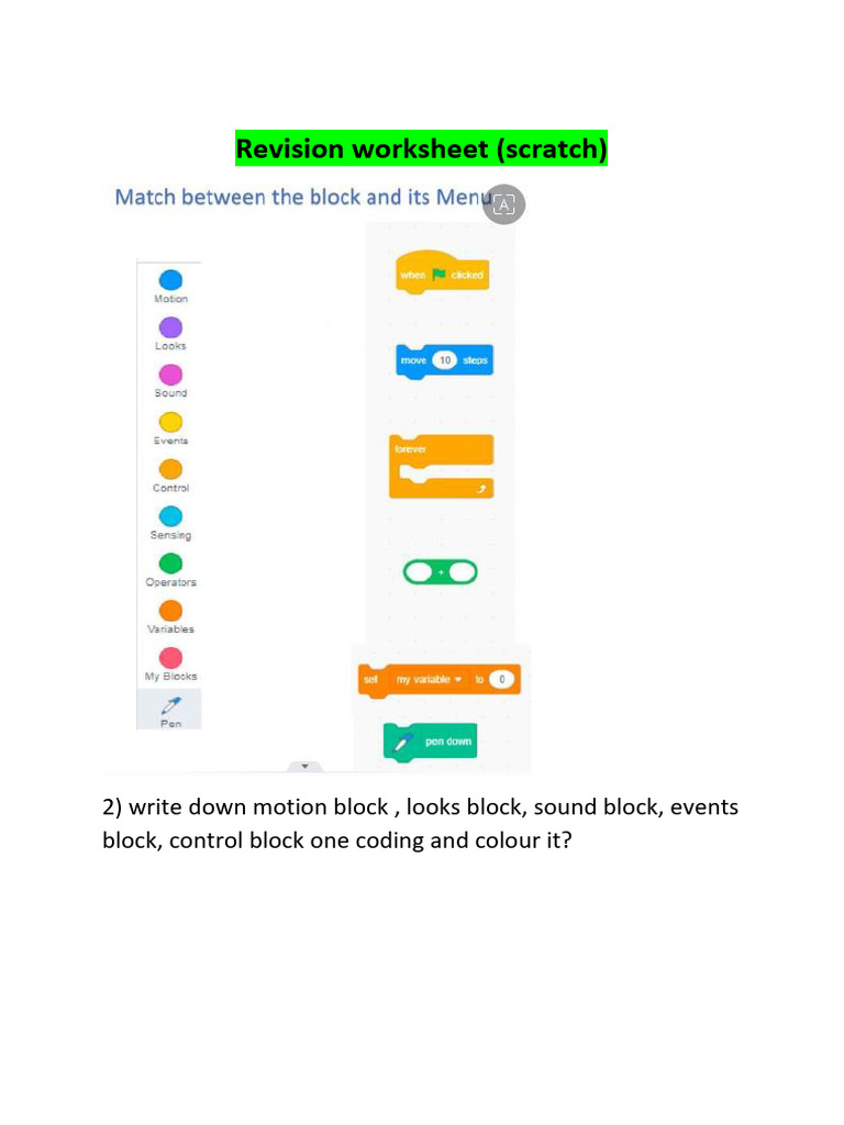 New Term 2 Scratch Worksheet | PDF