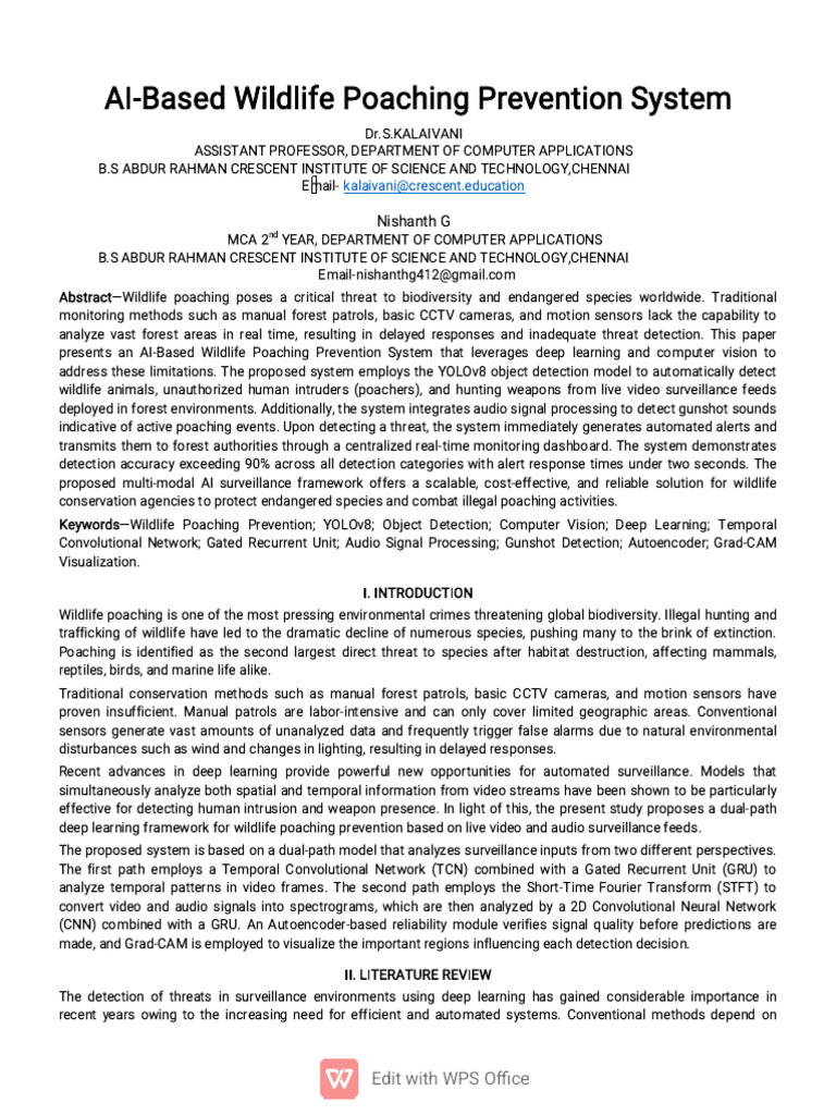 Wildlife Poaching project | PDF