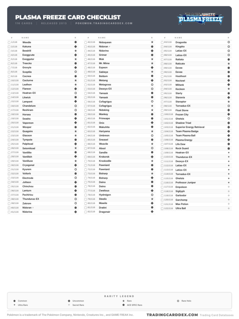 pokemon tcg plasma freeze card list Black & White Rare Cofagrigus #57 Pokmon Hit Points90 HP Form Pokemon Black & White Plasma