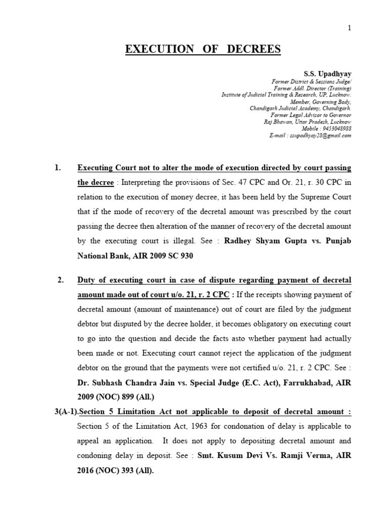 Execution of Decrees | PDF