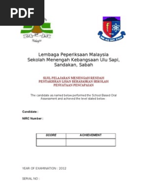 Sample Sijil2 Pdf