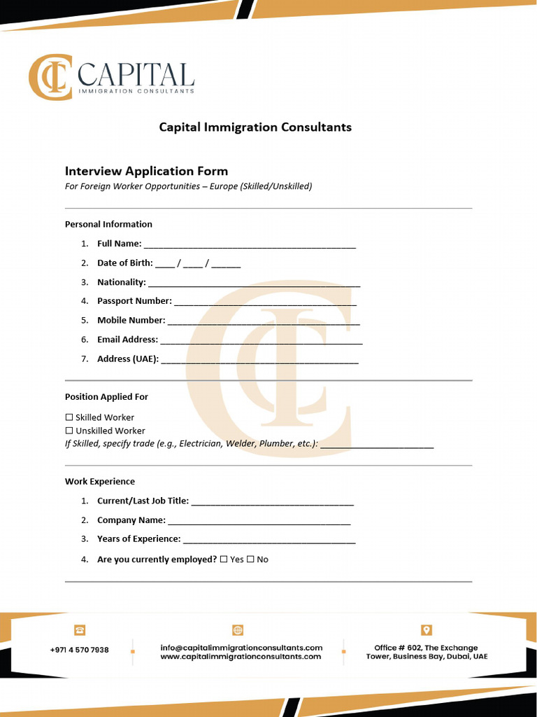 Interview Application Form-CIC | PDF