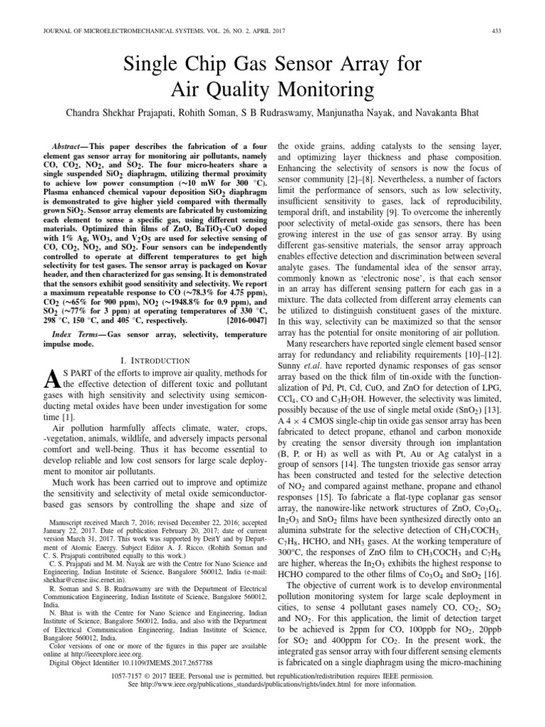 1.Single Chip Gas Sensor Array for Air Quality Monitoring | PDF ...