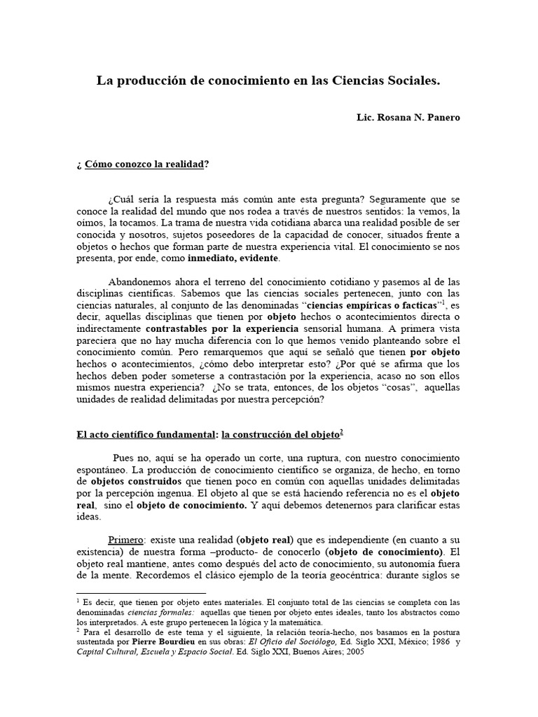 La producción de conocimiento científico en ciencias sociales | PDF ...