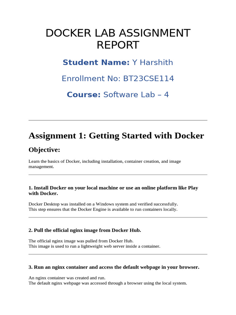 Docker Report | PDF | Databases | My Sql