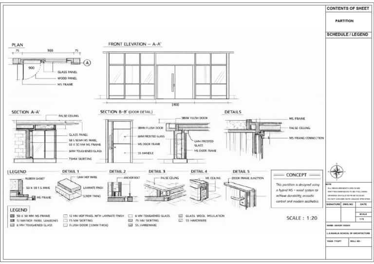 Partition Working Drawing | PDF
