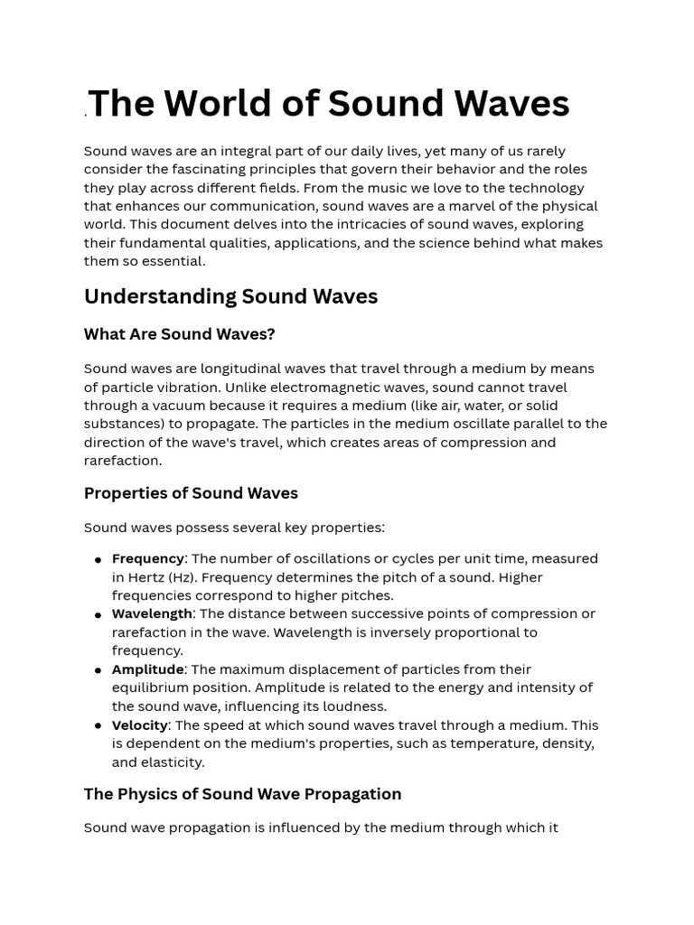 The World of Sound Waves | PDF | Sound | Waves