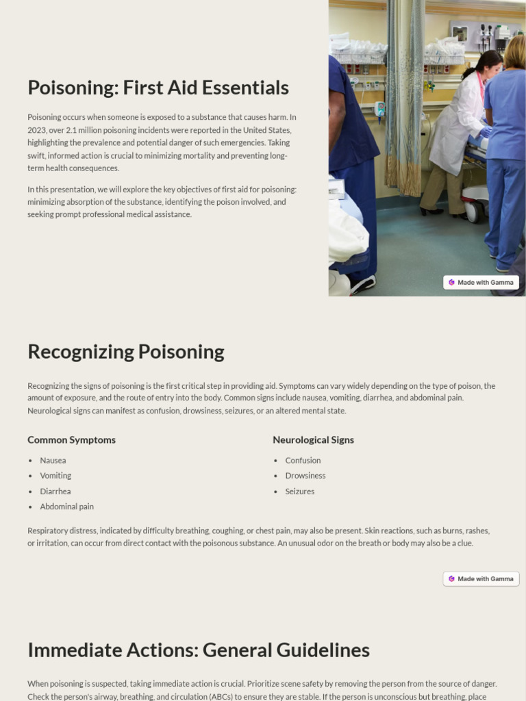 8. Poisoning First Aid Essentials | PDF | Poison | First Aid