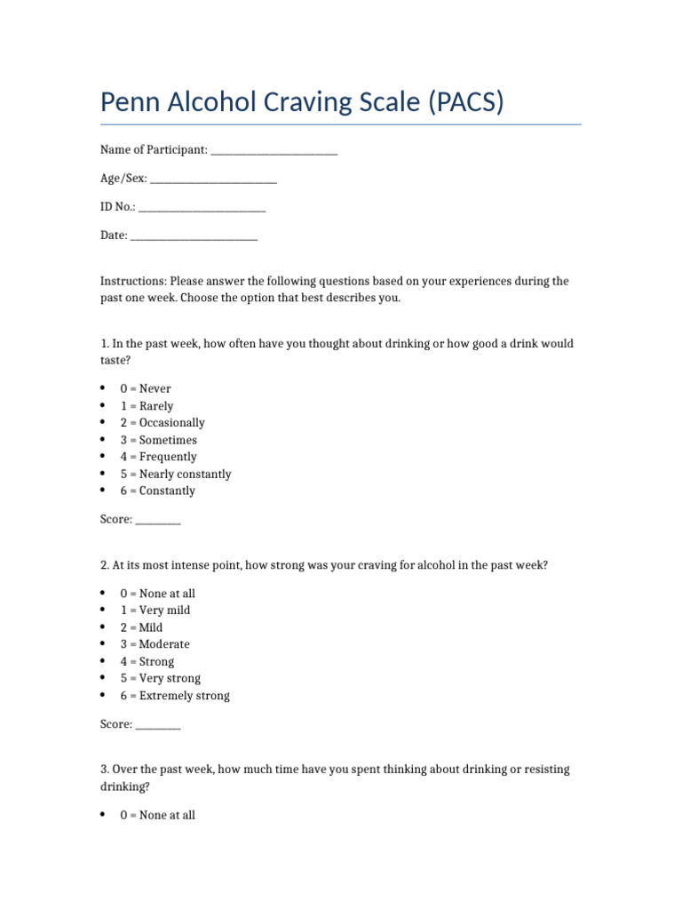 PACS Questionnaire | PDF