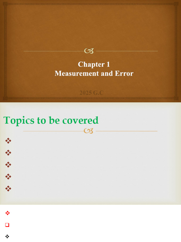 Chapter 1 Measurement and Error (1) | PDF