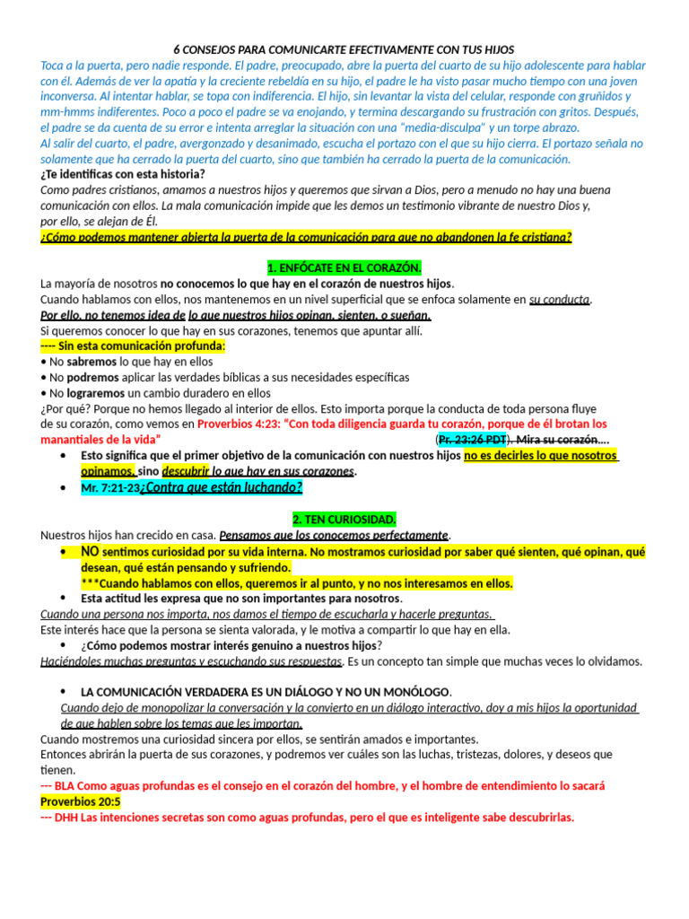 7 consejos para comunicarte efectivamente con tus hijos | PDF