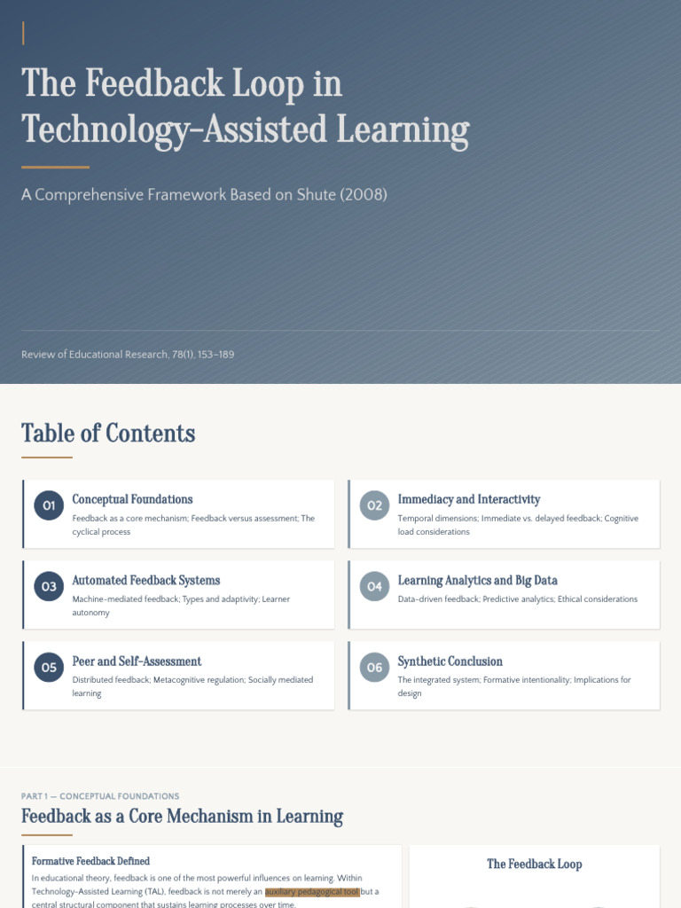 The Feedback Loop in Technology-Assisted Learning | PDF | Learning ...