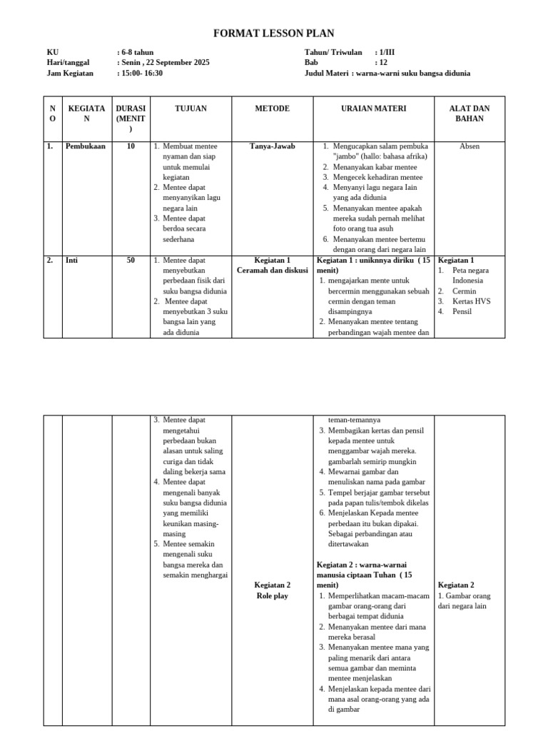 Lesson Plan 12 | PDF