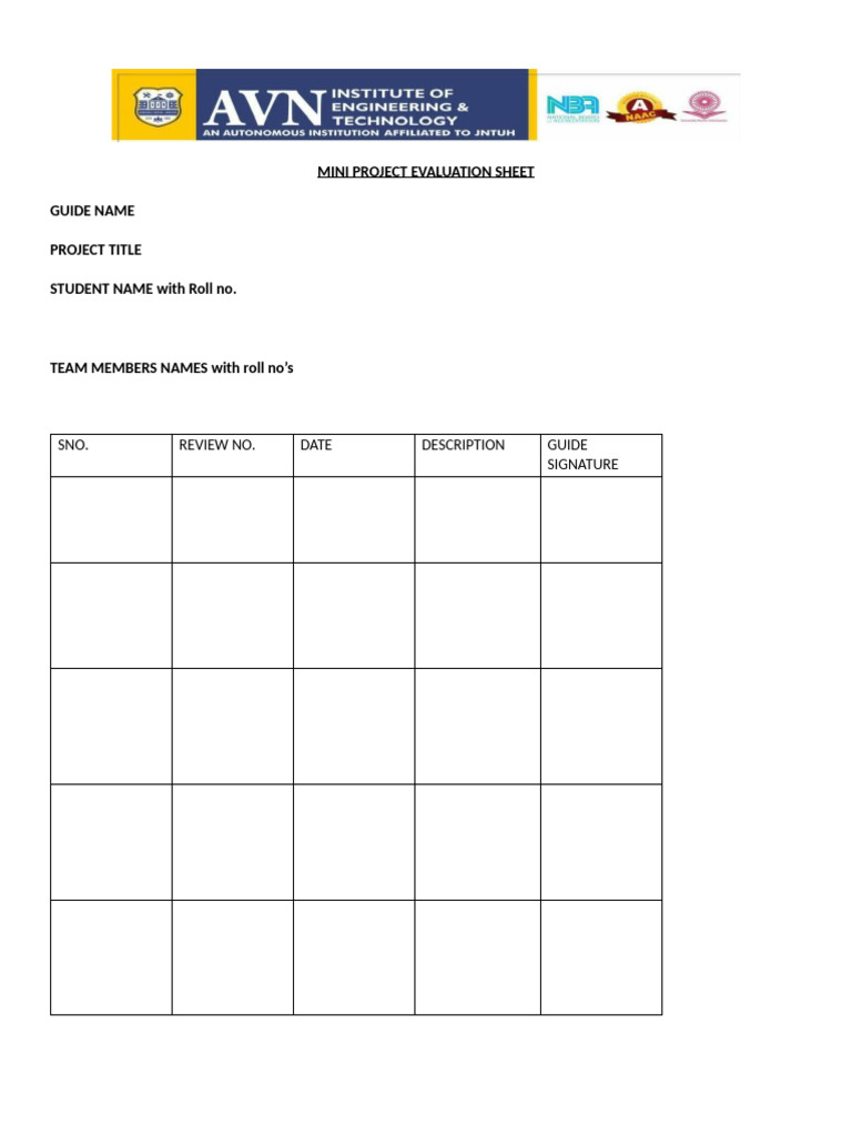 Mini Project Template | PDF