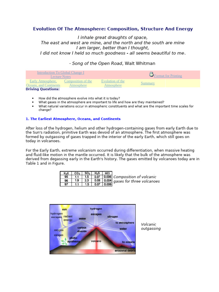 Evolution of the Atmosphere | PDF | Greenhouse Gas | Atmosphere Of Earth
