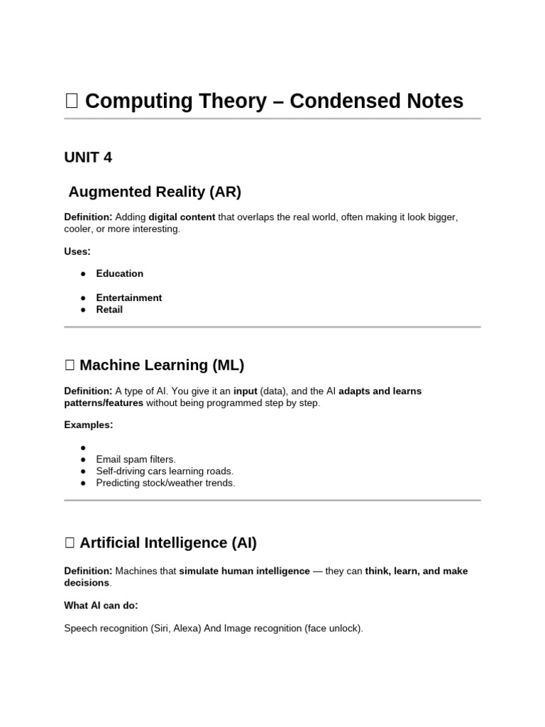 ? Computing Theory – Condensed Notes | PDF