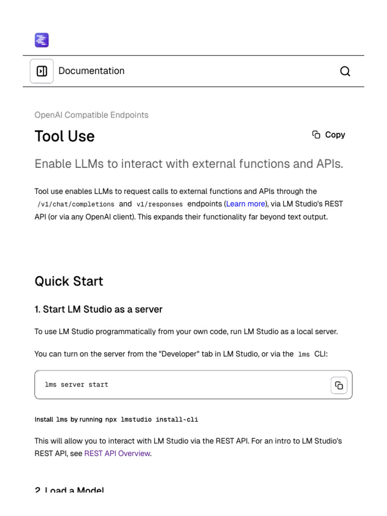 Tool Use _ LM Studio Docs | PDF | Parameter (Computer Programming ...