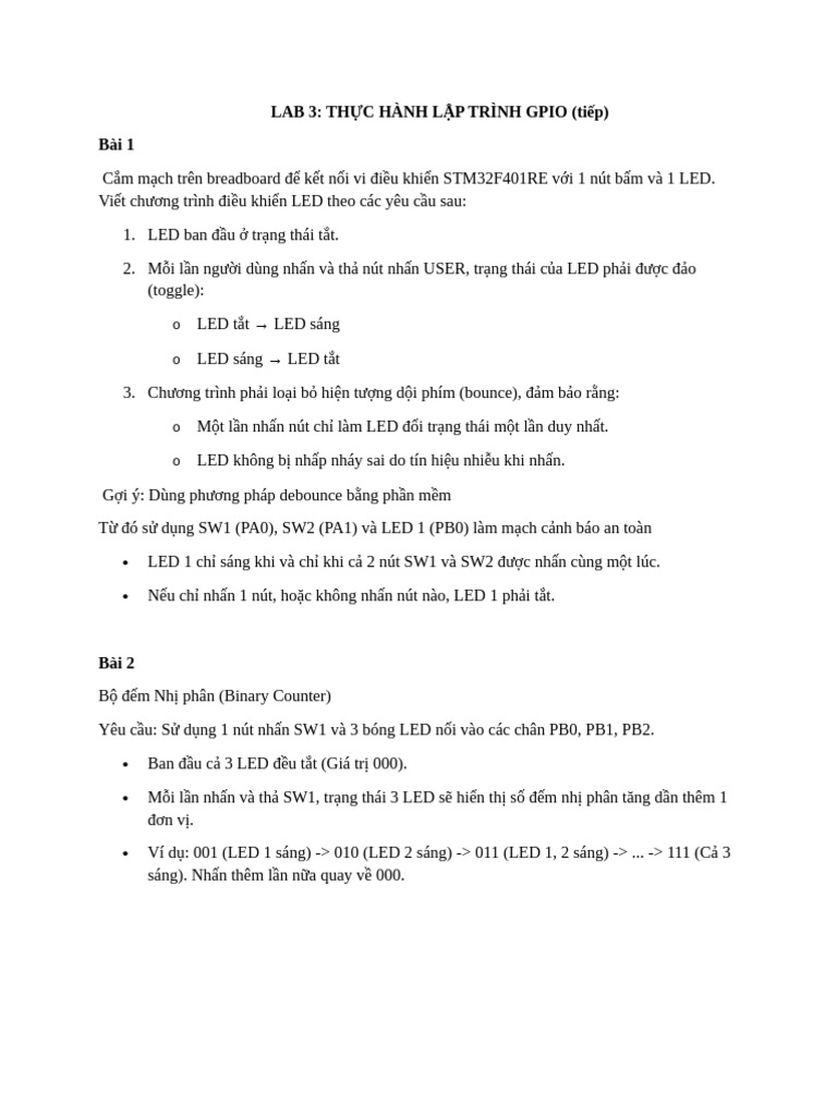 Lab 3_GPIO part 2 | PDF