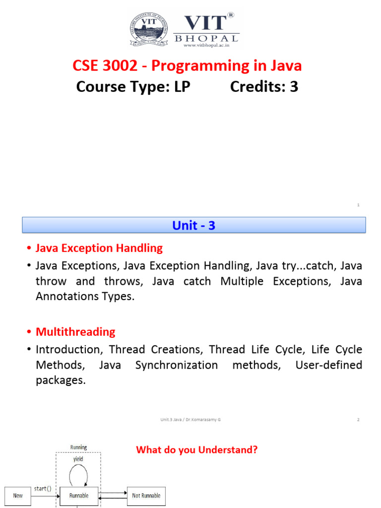 Unit 3.2 Multithreading | PDF