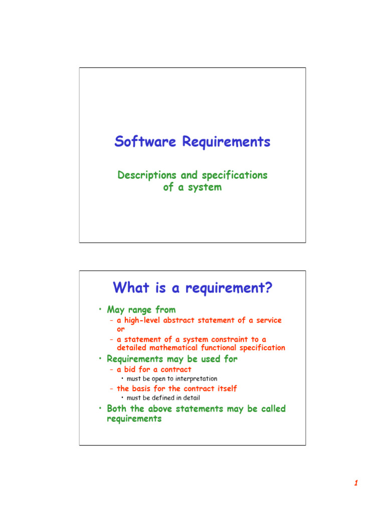 Software Requirements Notes | PDF