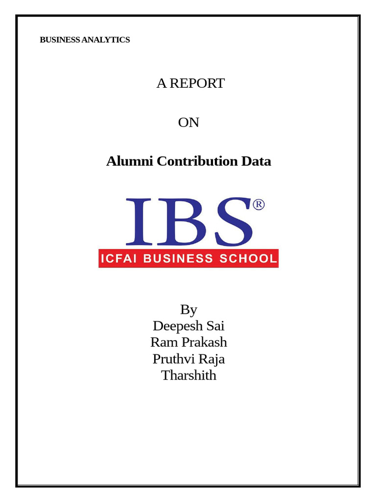 Business Analytics Report | PDF