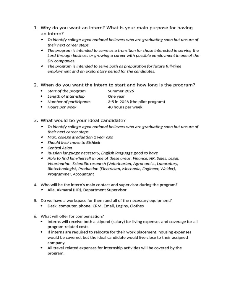 Internship Program | PDF
