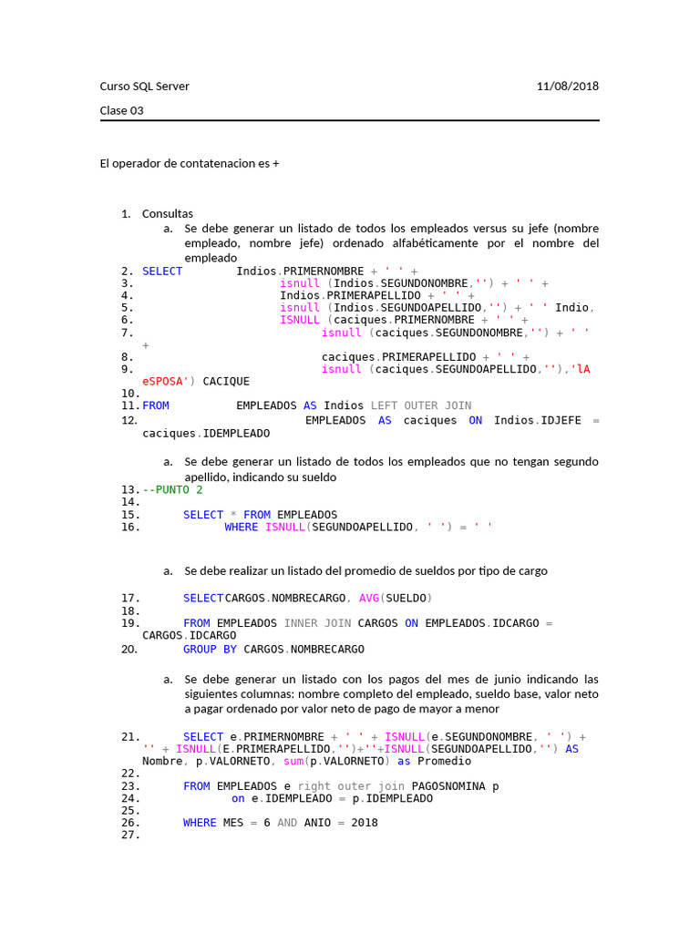 Clase 3 sql | PDF