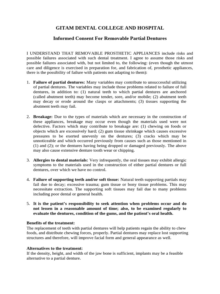 RPD Patient Consent Form | PDF