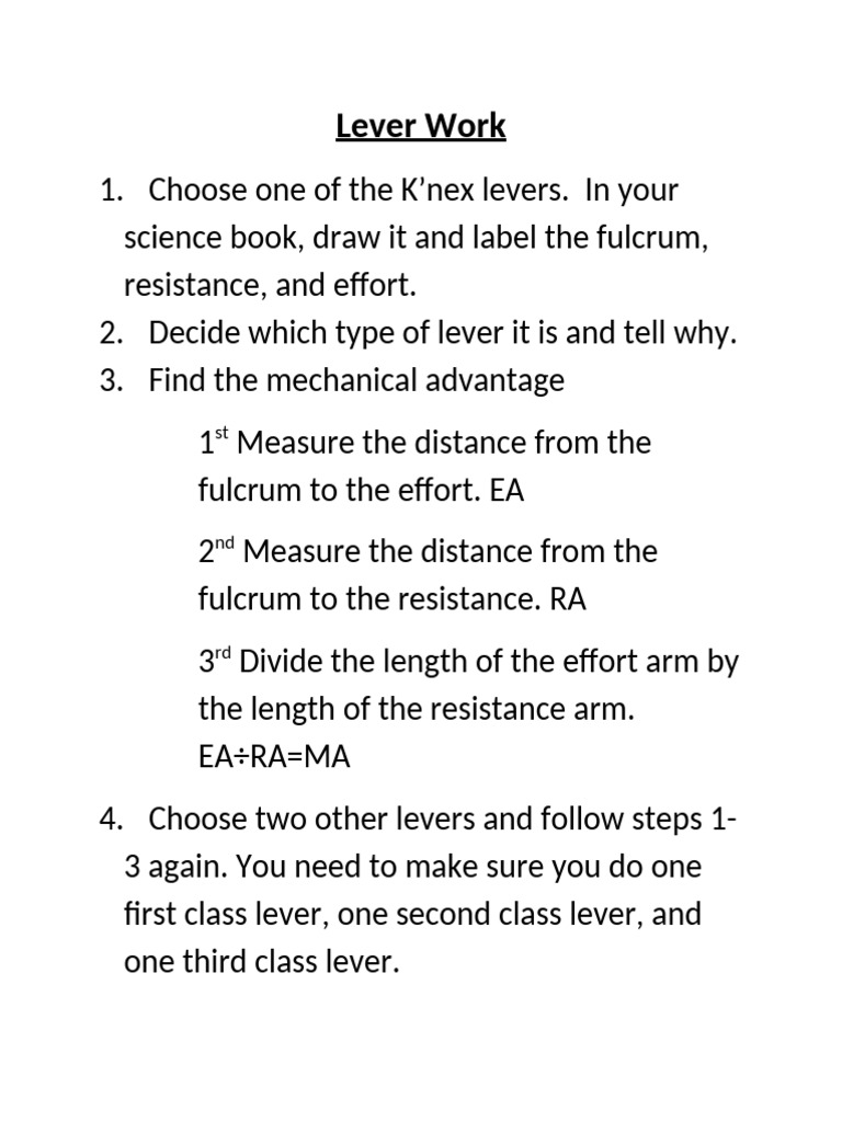 Lever Work | PDF