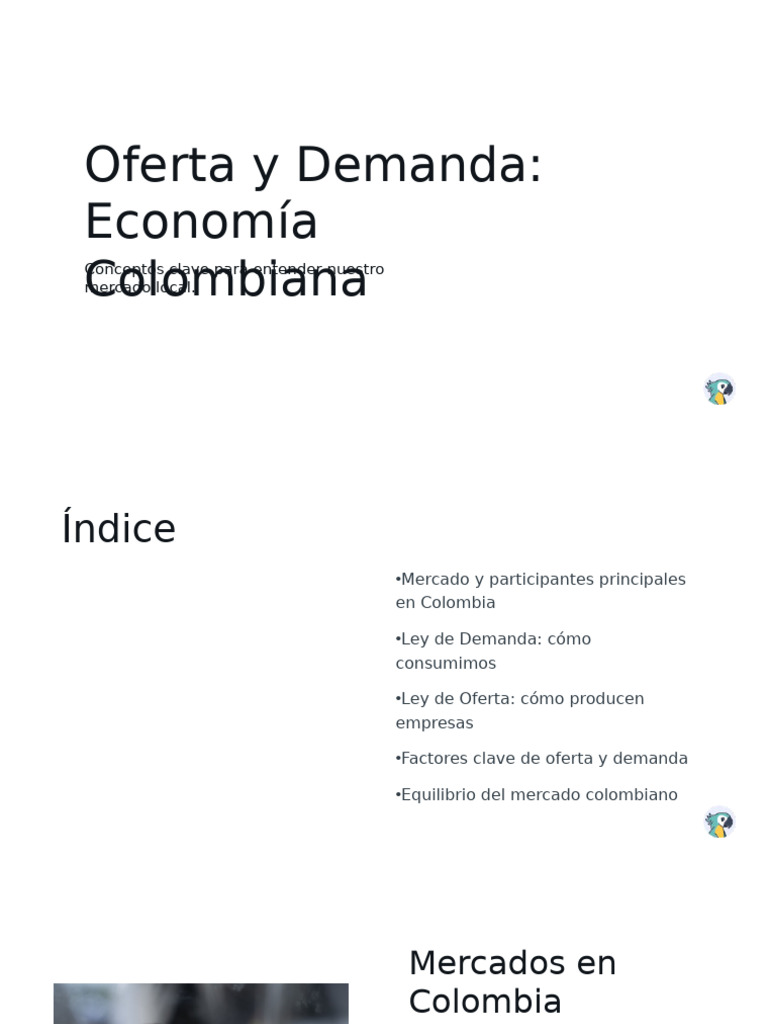 Oferta y Demanda Economa Colombiana | PDF