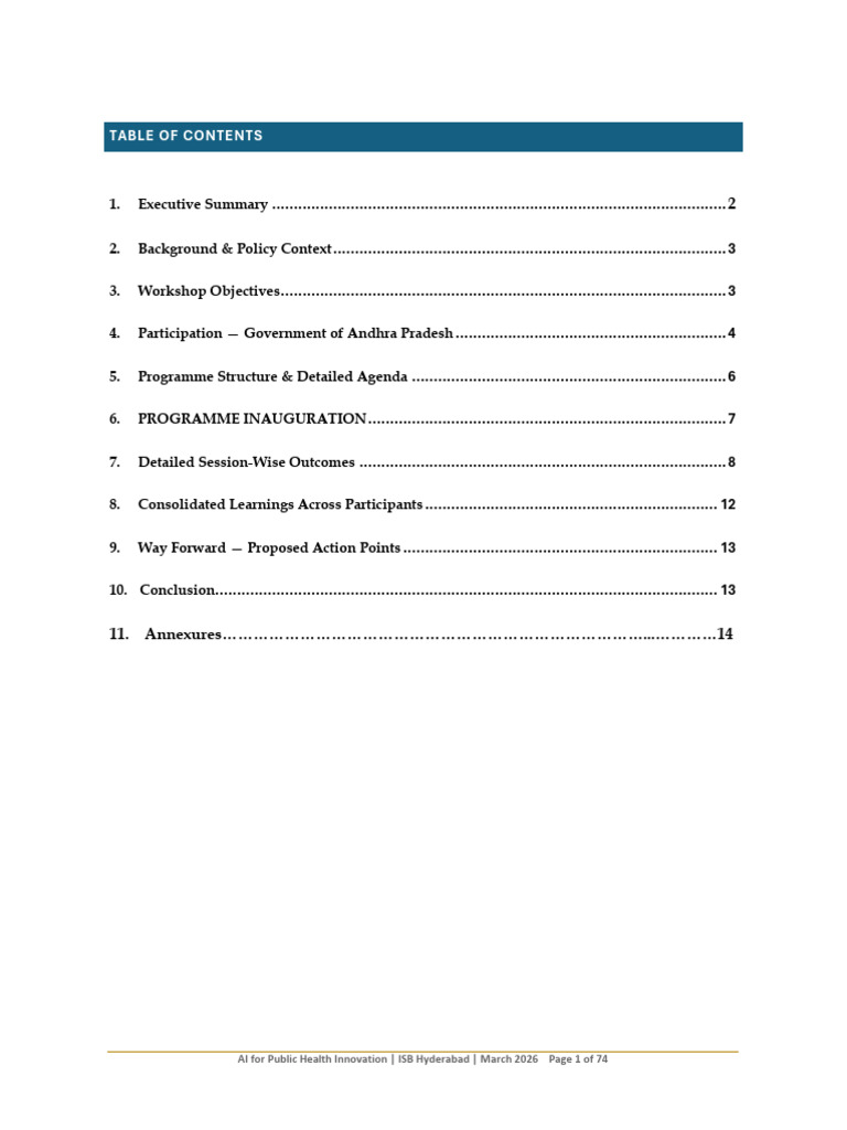 ISB Outcome Report GoAP Final | PDF