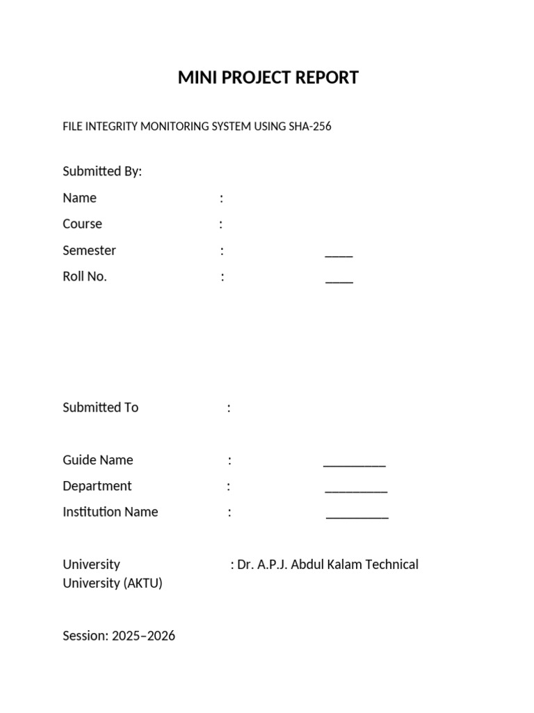 MINI PROJECT REPORT 1234 | PDF