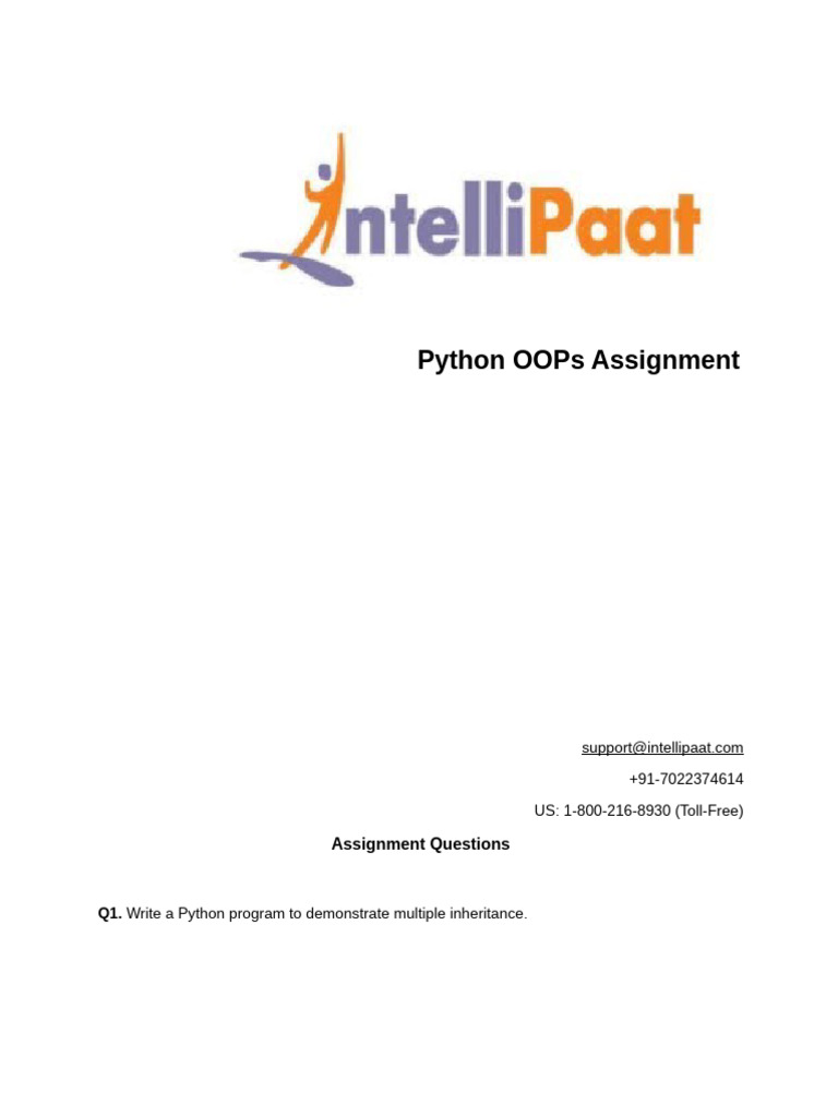 OOPs Assignment 1 | PDF