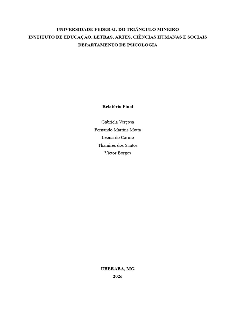 RELATORIO FINAL tp | PDF