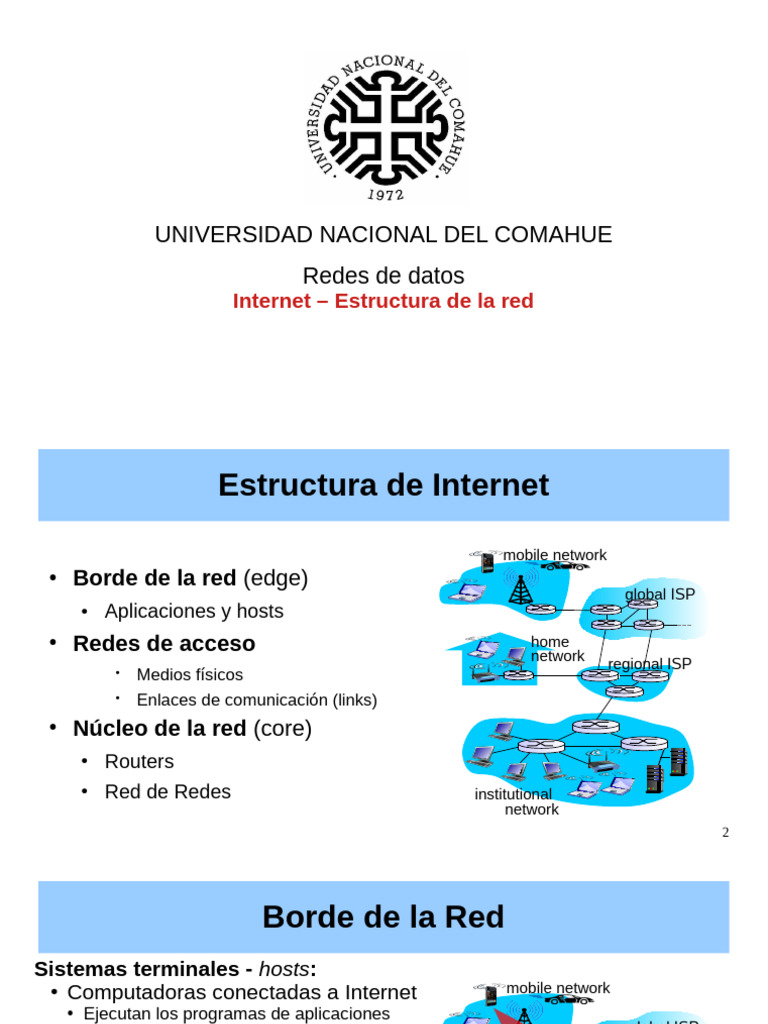 Redes de Datos - Internet - Estructura de La Red | PDF