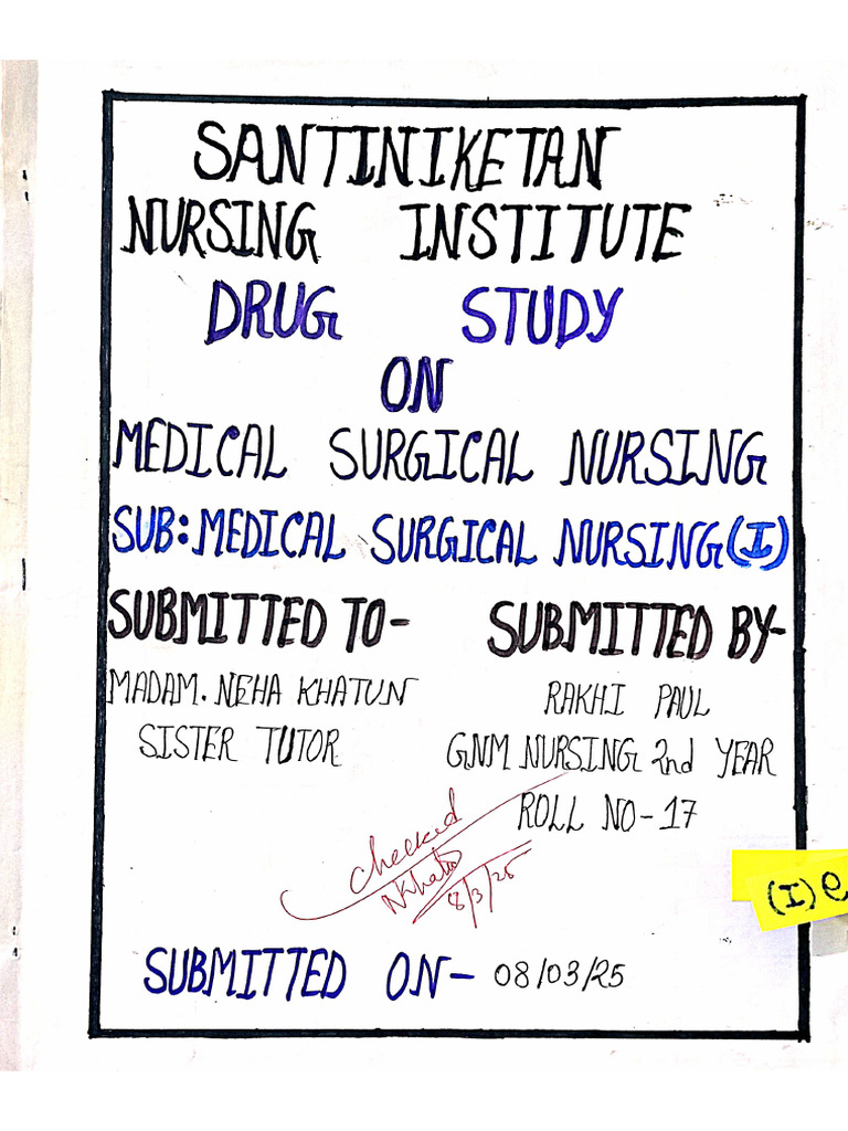 drug study medical surgical nursing | PDF