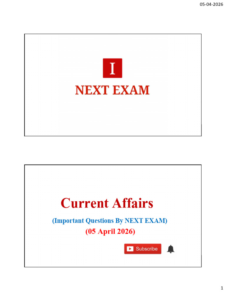 05 April 2026 Current Affairs by NEXT EXAM | PDF