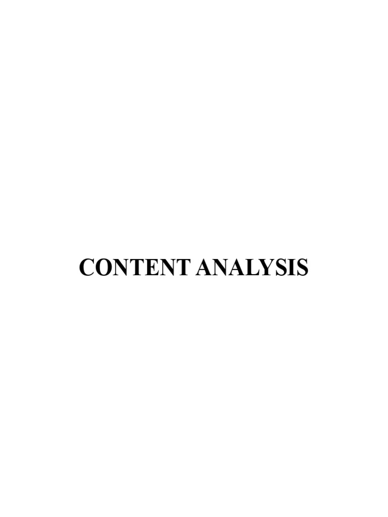 CONTENT ANALYSIS R | PDF