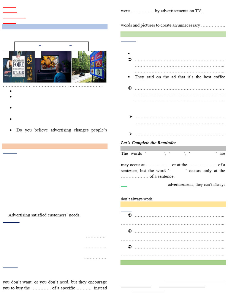 14.Listening and Speaking Worksheet | PDF