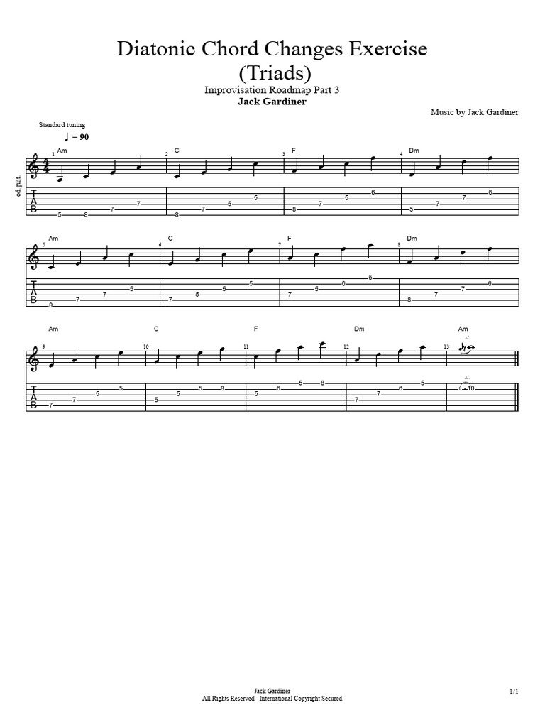 25. Diatonic Chord Changes Exercise (Triads) | PDF
