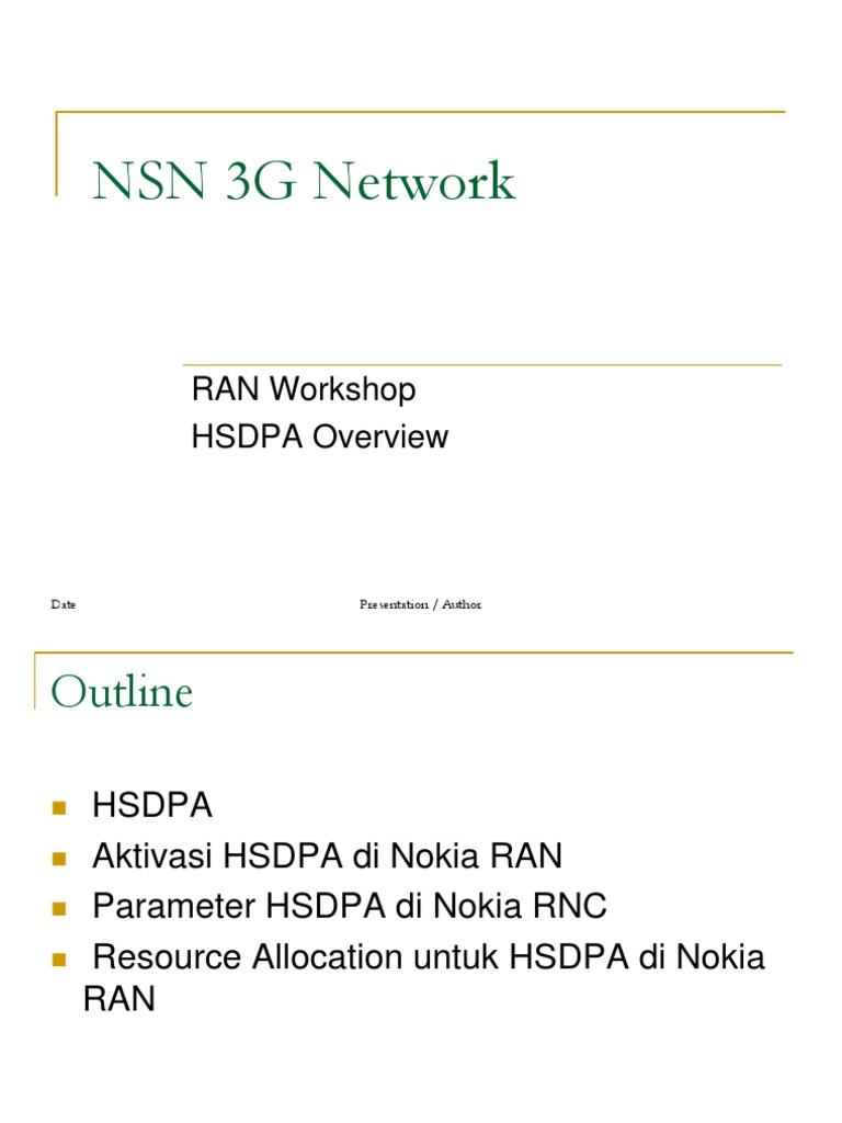 Overview Of Hsdpa Network Parameters And Configuration In Nokia