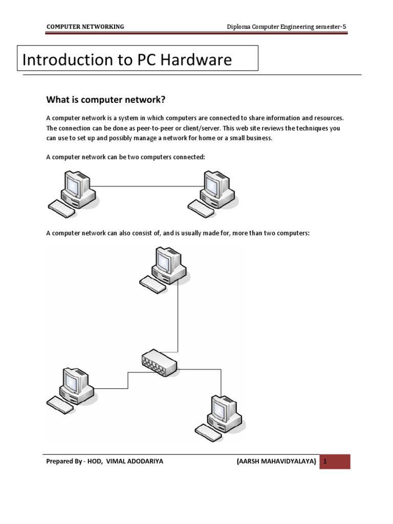 COMPUTER NETWORK Introduction To PC Hardware | PDF | Communications ...