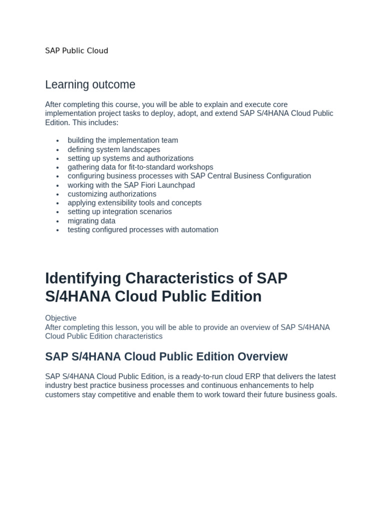 SAP Public Cloud Learning document | PDF | Cloud Computing | Business ...